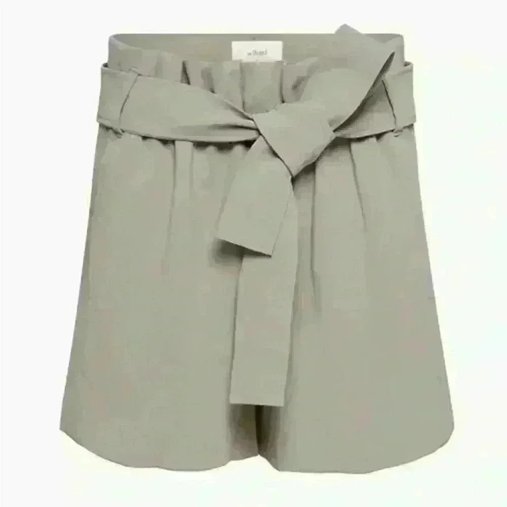 NWOT ARITZIA WILFRED PAPER BAG HIGH WAIST SHORT SIZE 4 GREY TAUPE - Picture 1 of 8